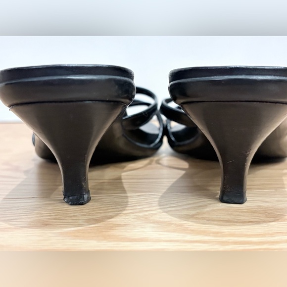 Vintage PRADA Black Leather Strappy Kitten Heel Mules – EU 40 – Made in Italy - Picture 3 of 6